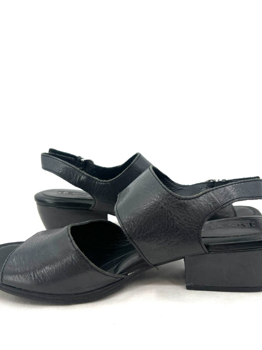 Born Black Leather Heeled Sandals Size 8 - Picture 2 of 10